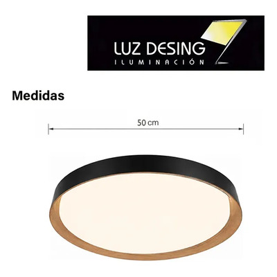 Colgante Nordic R Led Negro Madera Control Remoto Dimer Negro/madera