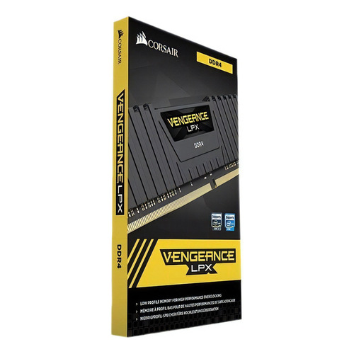 Memoria RAM Vengeance LPX gamer color black 64GB 2 Corsair CMK64GX4M2E3200C16