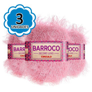 Kit 3 Barbante Barroco Decore Luxo - Cor 3526 Rosa Candy