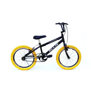 Bicicleta  Bmx Freestyle Infantil Ello Bike Energy Aro 20 Freios V-brakes Cor Preto/amarelo Com Descanso Lateral