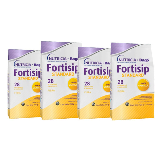 Fortisip Standard Sabor Vainilla Polvo 700g X4