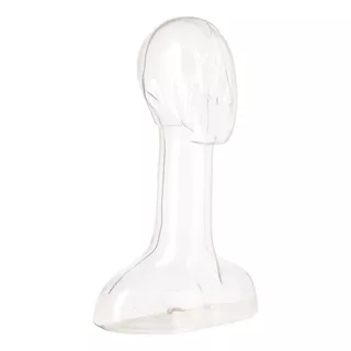 Cabeza Maniquie Dama Plastico Transparente