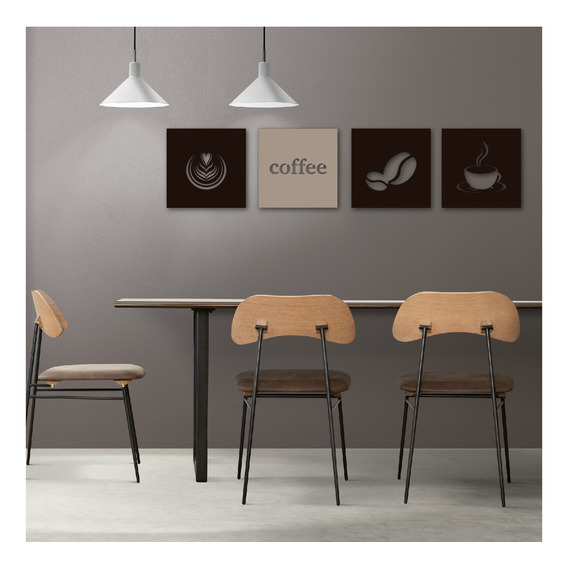 Cuadro De Madera Calado Mdf Cafe Moderno Living Decorativo