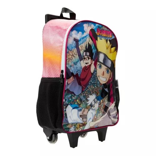 Mochila de Rodinhas Infantil Boruto Laranja Luxcel