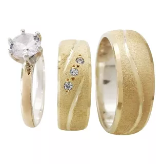 Argollas Matrimonio Oro 18k Plata Y Gratis Anillo Compromiso