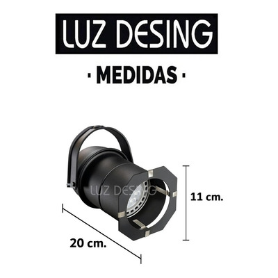 Spot Cañon Cabezal Teatro Cinema Negro Ar111 Gu10 Led Riel