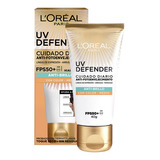 Crema Facial L'oréal Paris Uv Defender Anti-brillo Color Medio 40g