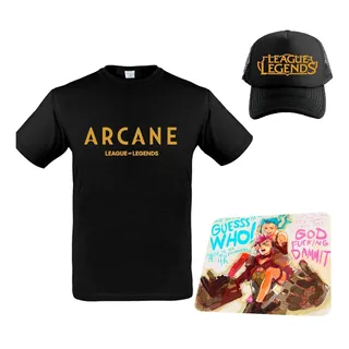 Pack Juego League Of Legends Remera + Gorra + Mouse Pad Game