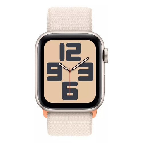 Apple Watch SE GPS (2da Gen) • Caja de aluminio blanco estelar de 40 mm • Correa loop deportiva blanco estelar