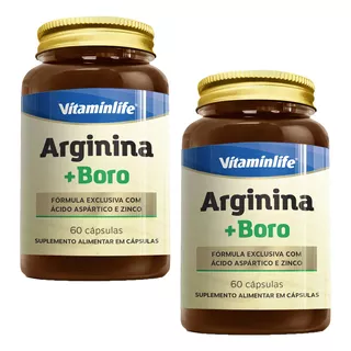 2x Arginina + Boro Vitaminlife 60 Cápsulas