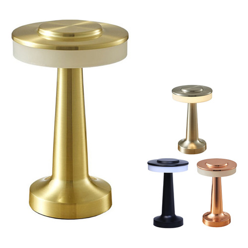 Lámpara Velador Led Recargable 3 Brillos Tactil Metalica Bar Color de la estructura Dorado