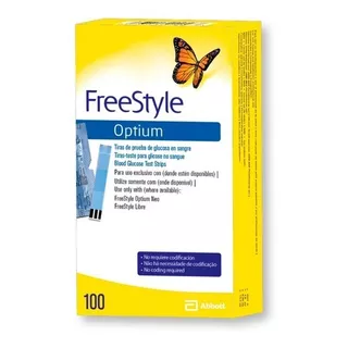 Tiras Reactivas Freestyle Optium X 100 Color Amarillo