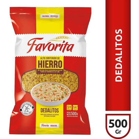 Fideos Dedalitos Favorita Paquete 500 Gr