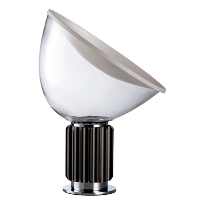Velador De Mesa Tacc Aluminio Negro Y Vidrio Led Gmg 