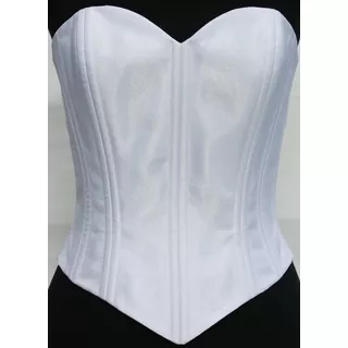 Corset De Saten Nupcial Y Gasa Cristal Blanco 15 Años-novias