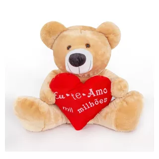 Urso Teddy 60 Cm Grande Pelúcia Eu Te Amo Mil Milhões