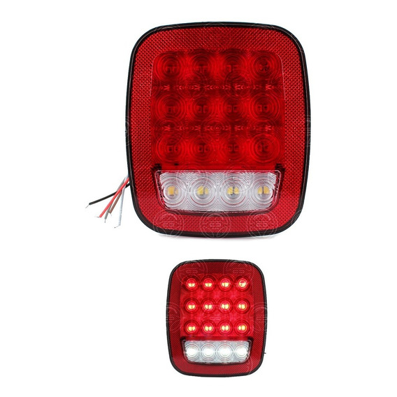 Calavera Plafon 16 Led Tipo Jeep 4 Funciones Slim  12-24v F1