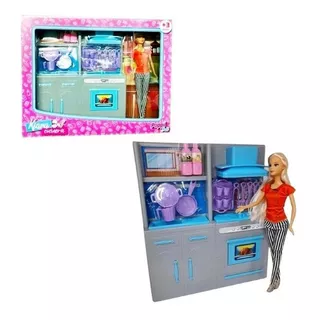 Muñeca Kiara Cocinera Con Accesorios Mueble Poppi Doll 7137