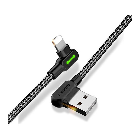 Cable Para iPhone Marca Mcdodo - Gamer Certificado - 1.2 Metros / Conector 90 Grados