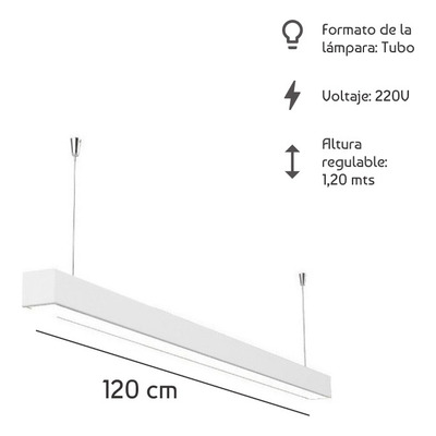 Colgante Para Tubo Led Line Moderno Oficina Estudio