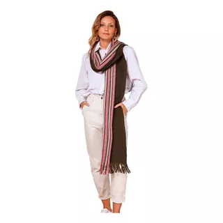 Pashmina Rayada Rectangular Con Flecos Mauro Sergio Tejidos