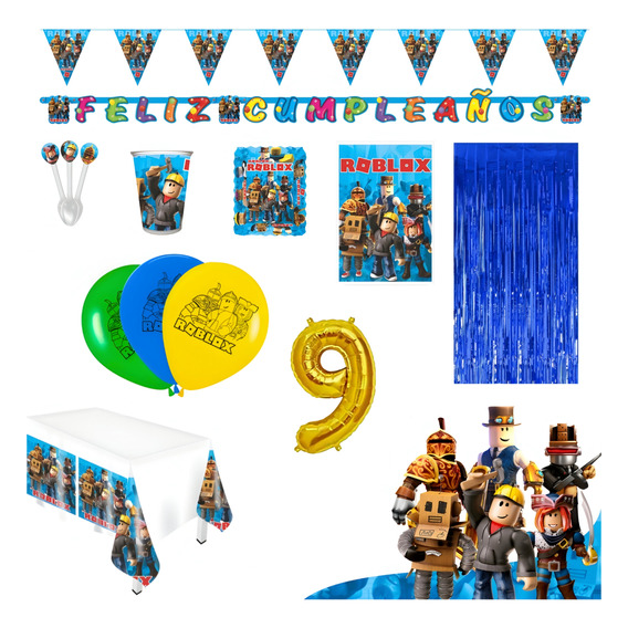 Kit Infantil Decoración Fiesta - Roblox X20 Invitados 