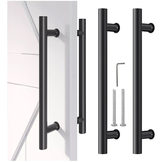 Manillon Doble Acero Inoxidable 60 Cm Para Puerta Madera