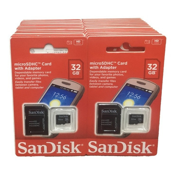 Memoria 32gb Sandisk Clase 4 Sellada Orignal Caja 50 Unidade