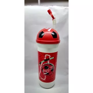 Vaso De Plástico Souvenir De Coca Cola De Litro Tapa Y Popot