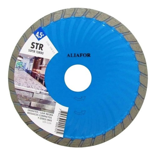 Disco Diamantado Aliafor Str Super Turbo 115 Mm Str 4,5 Color Azul