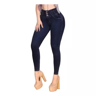 Jeans Mujer Pantalón Colombiano Mezclilla Strech Push Up 014