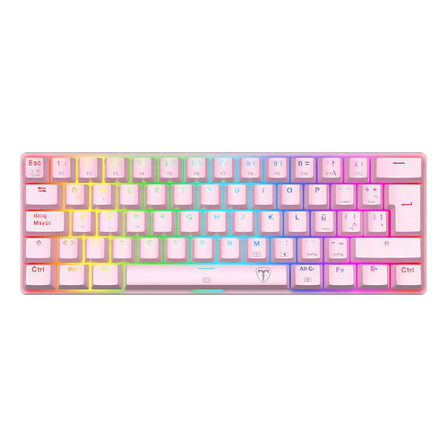 Teclado Gamer 60% T-dagger Arena Pink T-tgk321b-rgb Español Red Switch