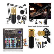 Combo  Audio Mesa De Som + Microfone Condensador Webcast