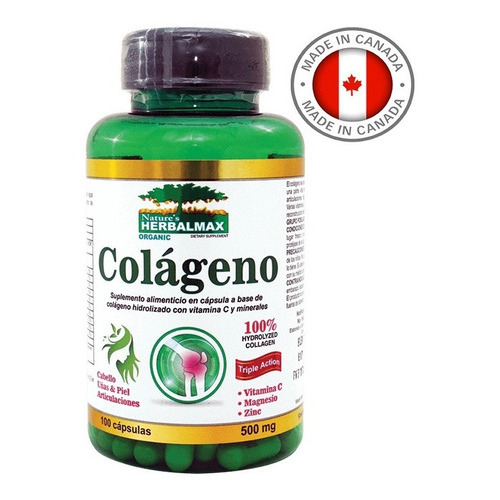 Colageno Hidrolizado + Vitamina C + Magnesio 100 Capsulas Sabor N/A