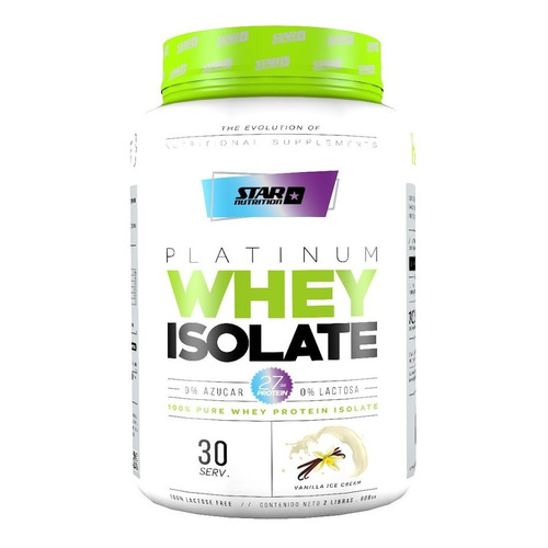 Suplemento en polvo Star Nutrition  isolate Platinum Whey Isolate proteínas sabor vainilla cream en pote de 907mL