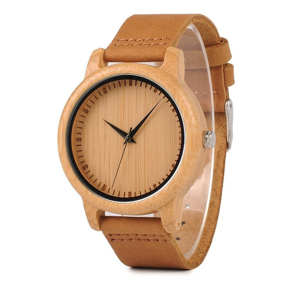 Reloj De Madera Bobo Bird Bambú 38 Mm Con Caja