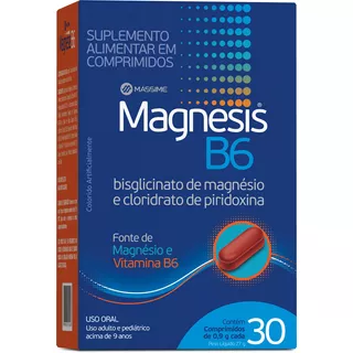 Magnesis B6 30 Comprimidos - Fonte De Magnésio E Vitamina B6