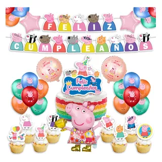 Decoración Cumpleaños Globos Peppa Pig