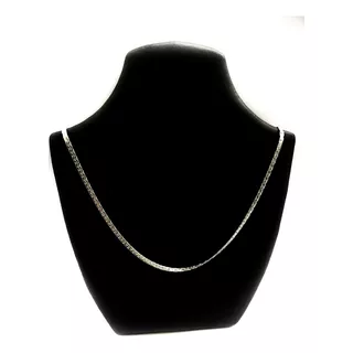 Cadena Collar París Plana Maciza 3mm 50cm Hombre Plata925