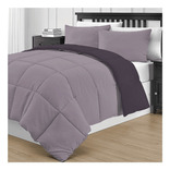 Plumón Kavanagh Simil Plumón 1 plaza diseño lisa color morado y lila de 160cm x 240cm