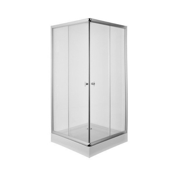 Cabina Box Ducha Cuadrada Vidrio 90x90 Piazza + Receptaculo