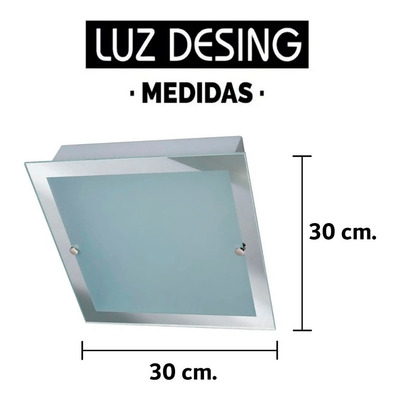 Plafon 2 Luces Cristal Vidrio Borde Espejo Apto Led