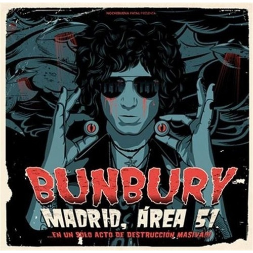 Madrid Area 51 En Vivo Bunbury 2 Discos Cd + 2 Dvd Nuevo