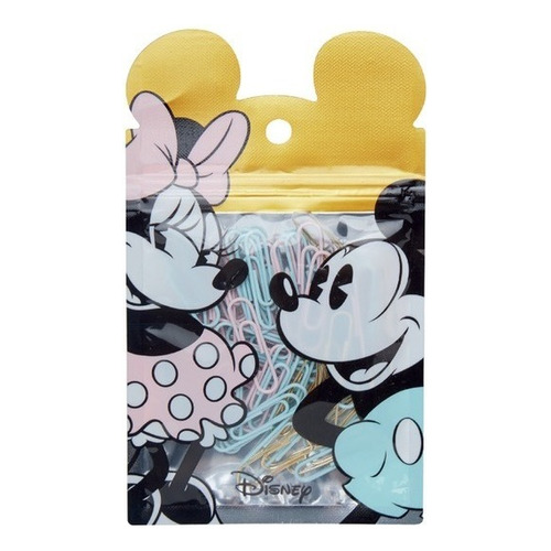 Paper Clips Mickey Y Minnie 33mm Mooving Maw X 60 Unidades Color Rosa