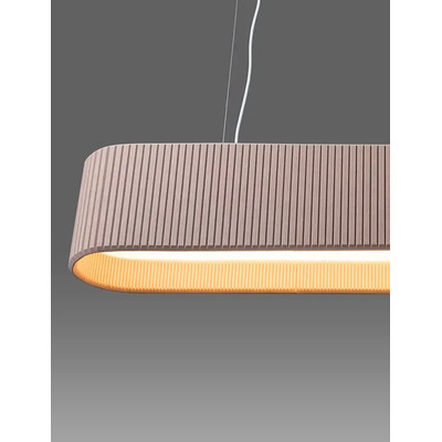 Lampara Colgante Roma Oval Fieltro Acustico 120cm Beige  Beige