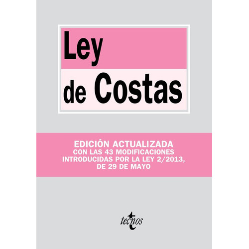 Ley De Costas, De Editorial Tecnos. Editorial Tecnos, Tapa Blanda En Español