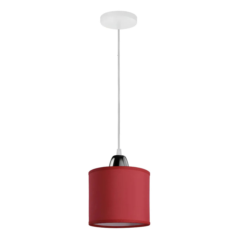 Colgante 1 Luz Pantalla Deco Moderno Fabrica Apto Led Rojo
