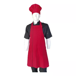 Mandil Chef Y Gorro Pastelero. Rojo. Zittro R92302-600
