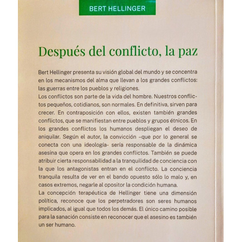 Hellinger - Después Del Conflicto, La Paz - Ed. Alma Lepik