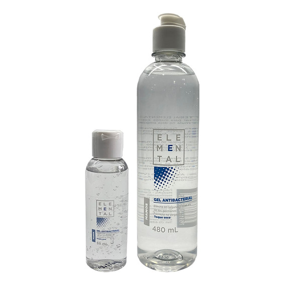 Gel Antibacterial Elemental X 480ml + Gel X 58ml